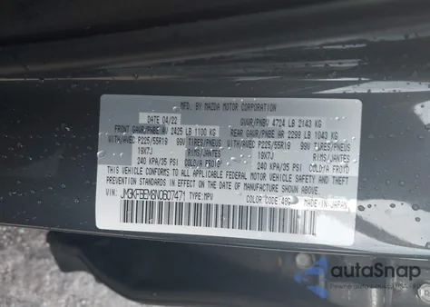 2022 Mazda Cx-5 2.5 S Premium Plus z USA, uszkodzony, nr VIN JM3KFBEM8N0607471